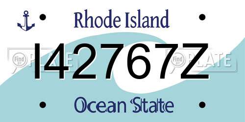 I42767Z Rhode Island License Plate