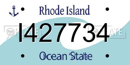 I427734 Rhode Island License Plate
