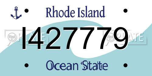 I427779 Rhode Island License Plate