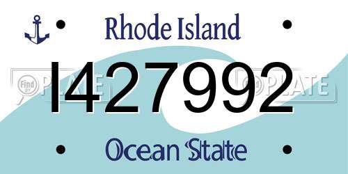 I427992 Rhode Island License Plate