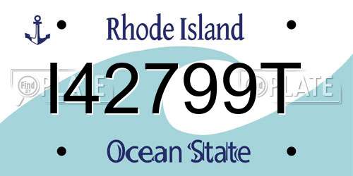 I42799T Rhode Island License Plate