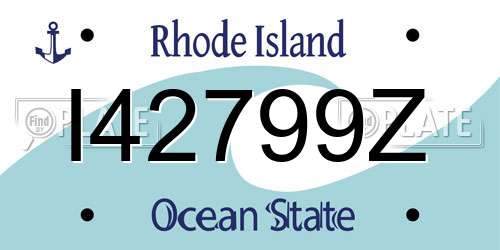 I42799Z Rhode Island License Plate