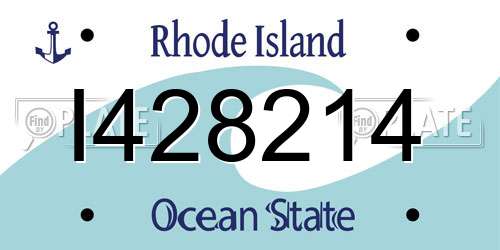 I428214 Rhode Island License Plate