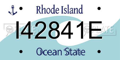 I42841E Rhode Island License Plate