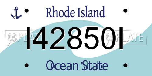 I42850I Rhode Island License Plate