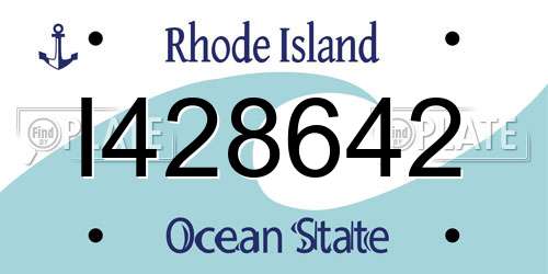I428642 Rhode Island License Plate