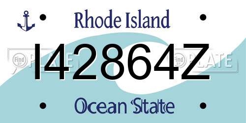 I42864Z Rhode Island License Plate