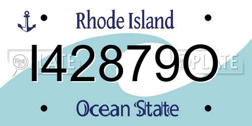 I42879O Rhode Island License Plate