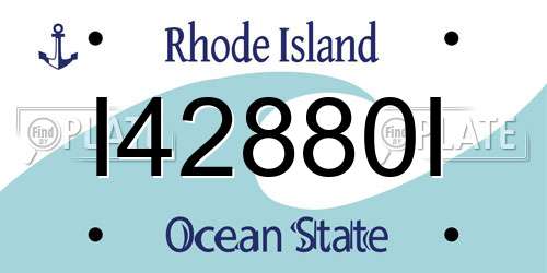 I42880I Rhode Island License Plate