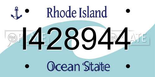 I428944 Rhode Island License Plate