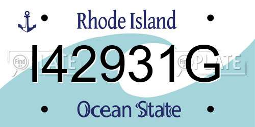 I42931G Rhode Island License Plate
