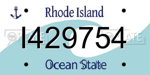 I429754 Rhode Island License Plate