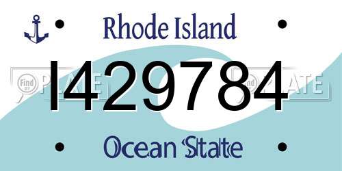I429784 Rhode Island License Plate
