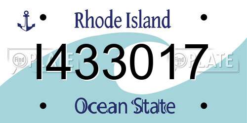 I433017 Rhode Island License Plate