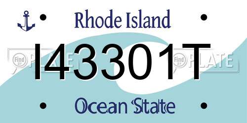 I43301T Rhode Island License Plate