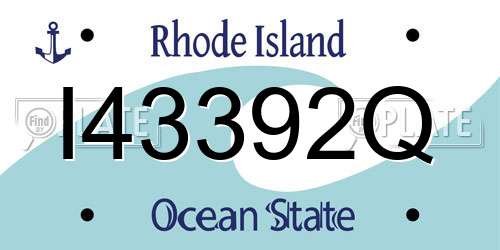 I43392Q Rhode Island License Plate