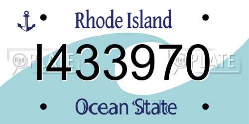 I433970 Rhode Island License Plate