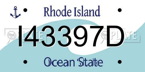 I43397D Rhode Island License Plate