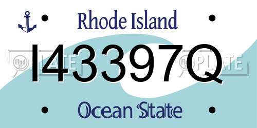 I43397Q Rhode Island License Plate