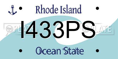 I433PS Rhode Island License Plate