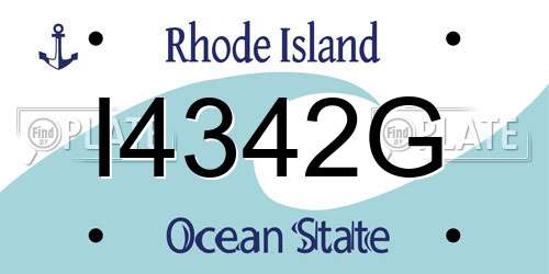 I4342G Rhode Island License Plate