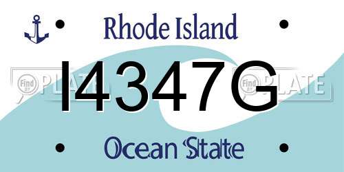 I4347G Rhode Island License Plate