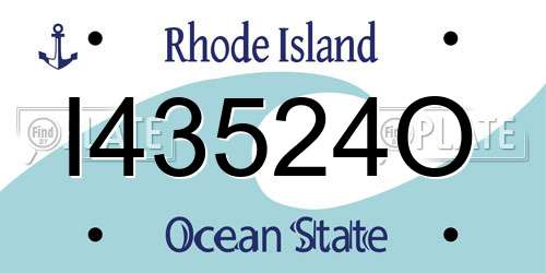 I43524O Rhode Island License Plate