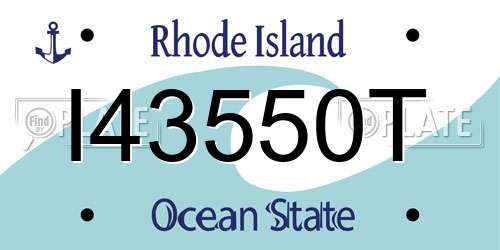 I43550T Rhode Island License Plate