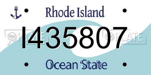 I435807 Rhode Island License Plate