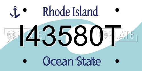 I43580T Rhode Island License Plate