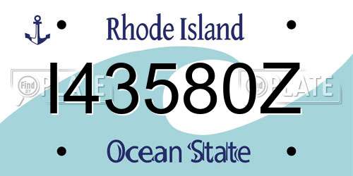I43580Z Rhode Island License Plate