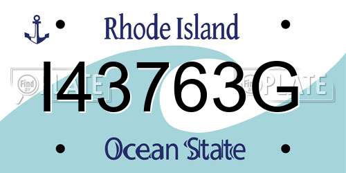 I43763G Rhode Island License Plate