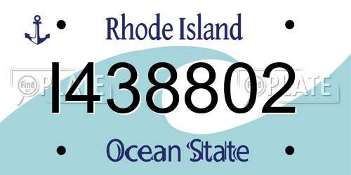 I438802 Rhode Island License Plate