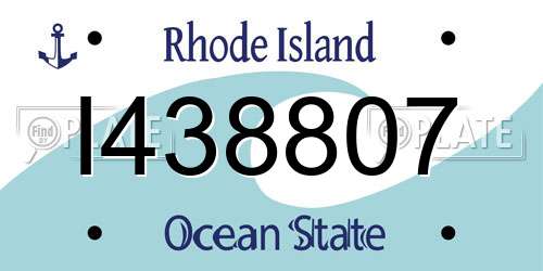 I438807 Rhode Island License Plate