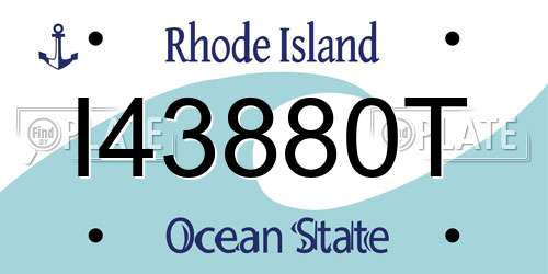 I43880T Rhode Island License Plate