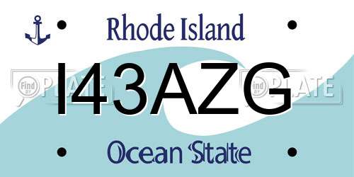 I43AZG Rhode Island License Plate
