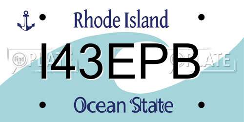 I43EPB Rhode Island License Plate