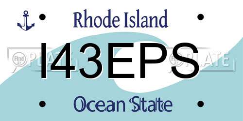 I43EPS Rhode Island License Plate