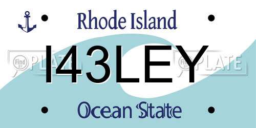 I43LEY Rhode Island License Plate