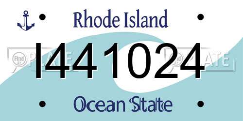 I441024 Rhode Island License Plate