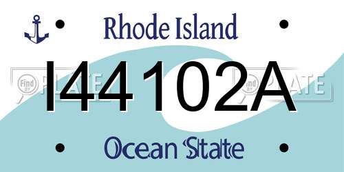 I44102A Rhode Island License Plate