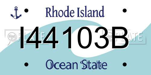 I44103B Rhode Island License Plate