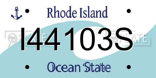 I44103S Rhode Island License Plate