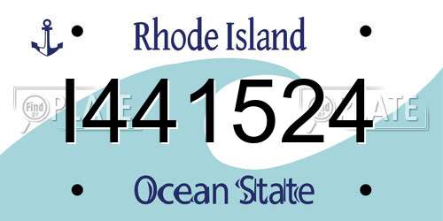 I441524 Rhode Island License Plate