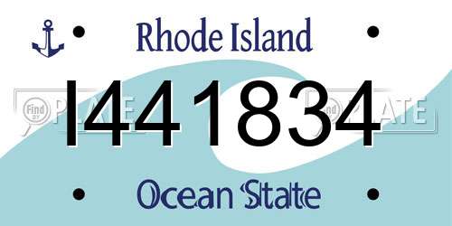 I441834 Rhode Island License Plate