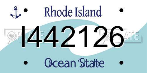 I442126 Rhode Island License Plate
