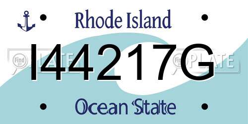 I44217G Rhode Island License Plate