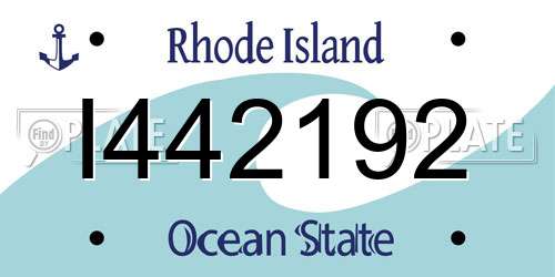 I442192 Rhode Island License Plate