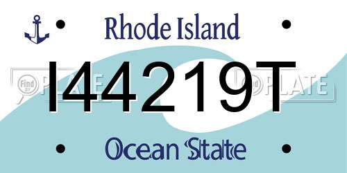 I44219T Rhode Island License Plate