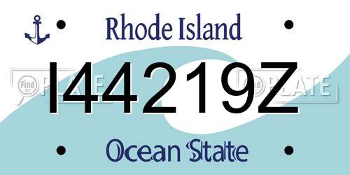 I44219Z Rhode Island License Plate